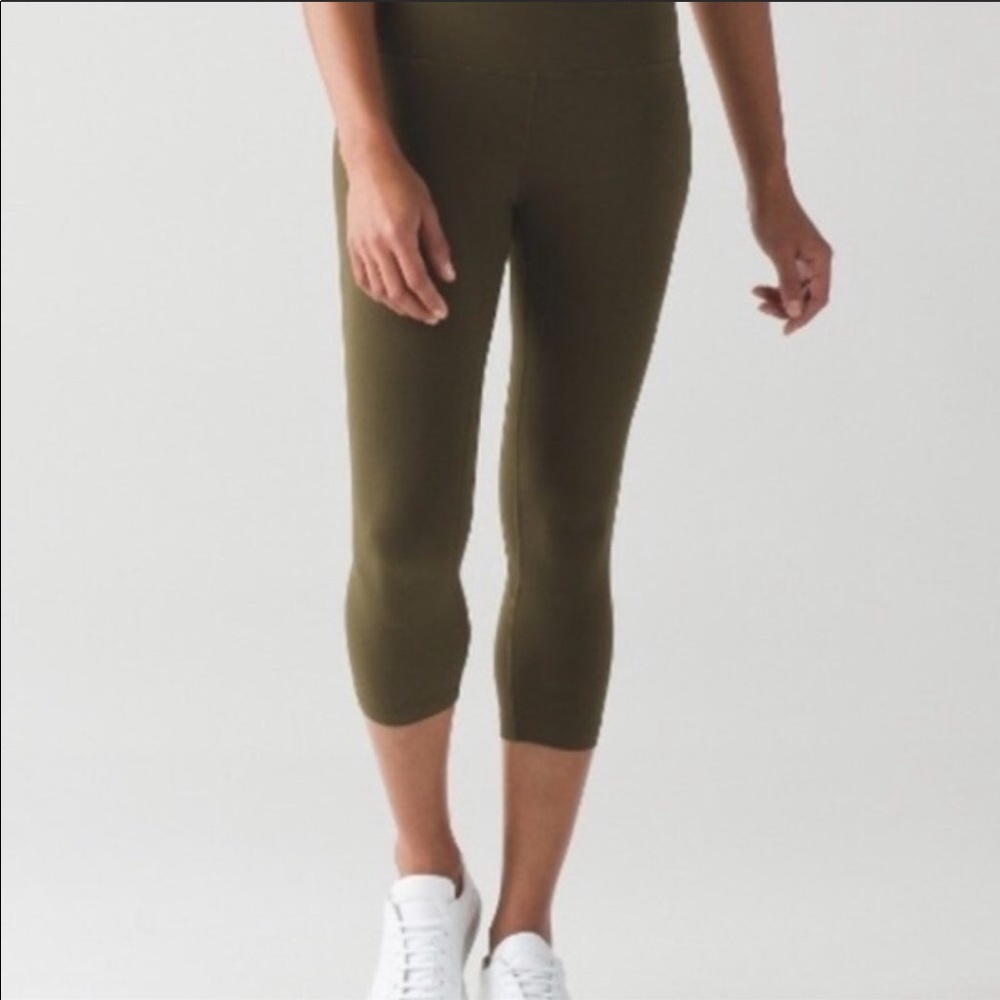 Zella Olive Green Studio Crop Legging